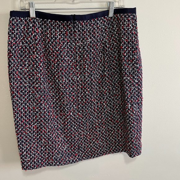 NWOT Talbots Red White & Blue  Tweed Skirt Size 14P - Picture 2 of 6